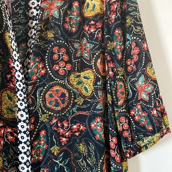 Saloni -Paisley Multicolor Print Tyra Dress In Batik Border - Picture 6 of 12